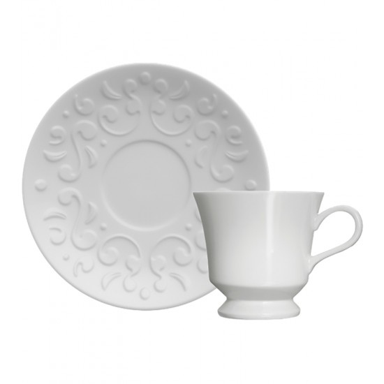 Xicara 190ml Para Chá Com Pires Tassel Porcelana Germer